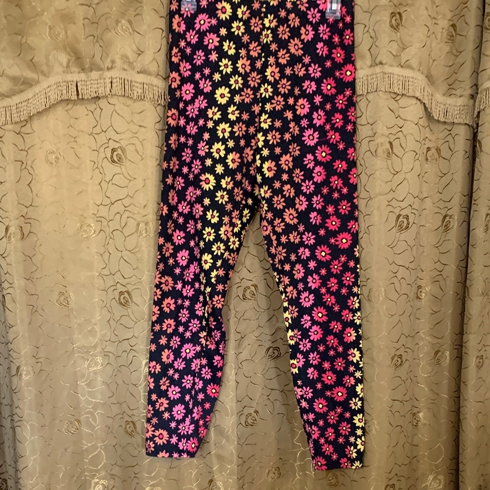 No Boundaries Floral Print Jeggings - Black, Pink, Yellow